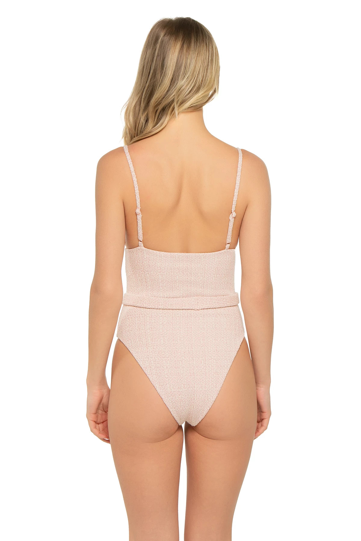 ROSE CREAM Catalina Belted One Piece Swimsuit image number 2