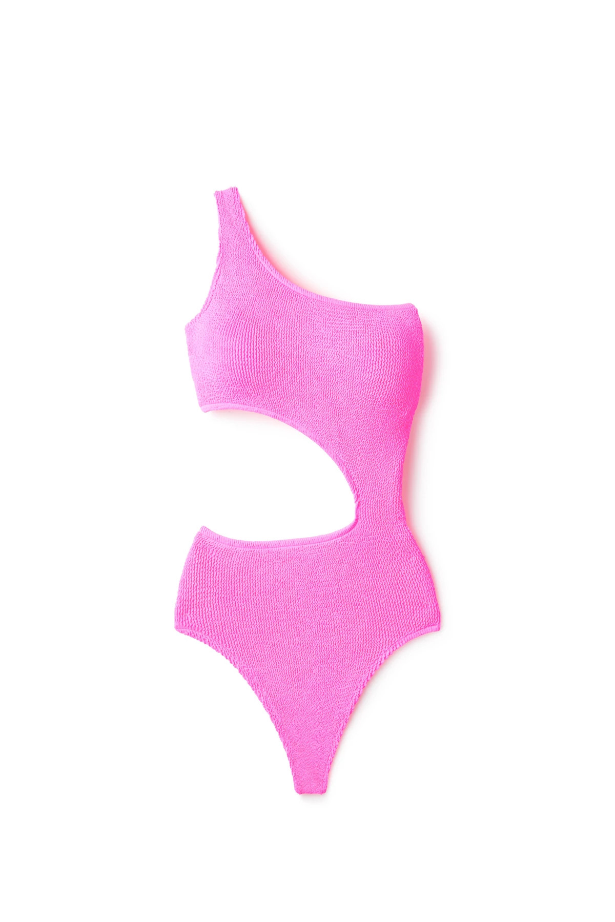 HOT PINK Monaco Cutout Asymmetrical One Piece Swimsuit image number 4