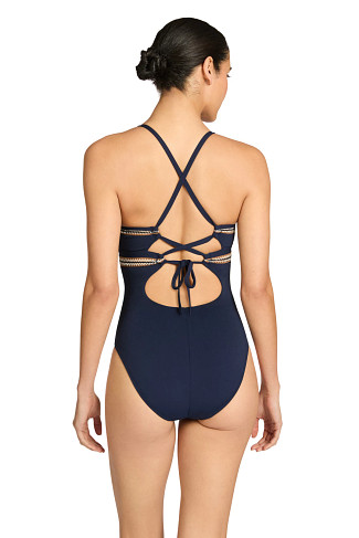 NAVY Nova Whipstitch One Piece Swimsuit
