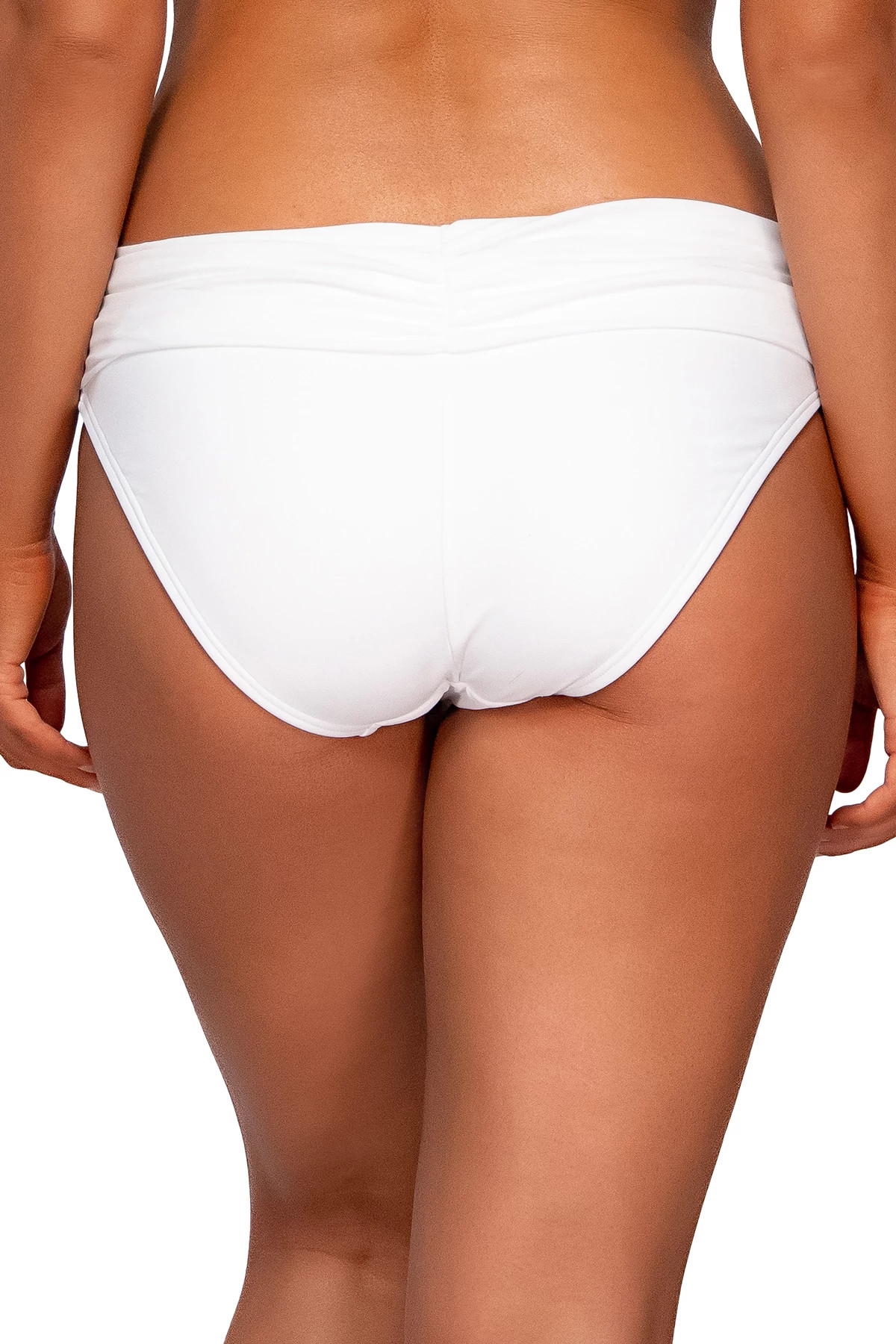 WHITE LILY Shirred Banded Bikini Bottom image number 2