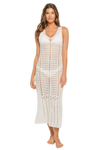 WHITE Crochet Knit Midi Cover Dress