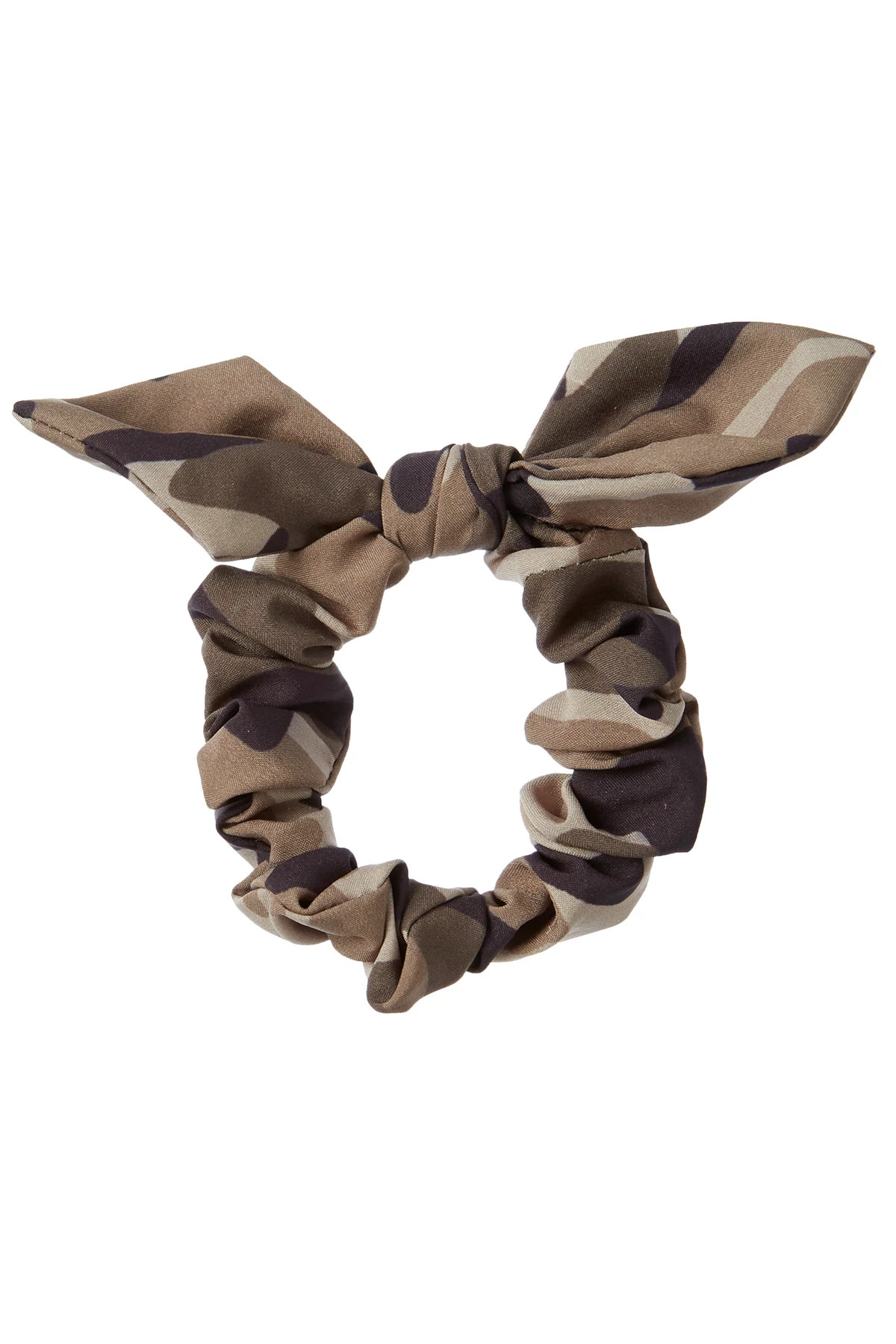 MULTI Camo Knotted Bow Hair Scrunchie image number 1