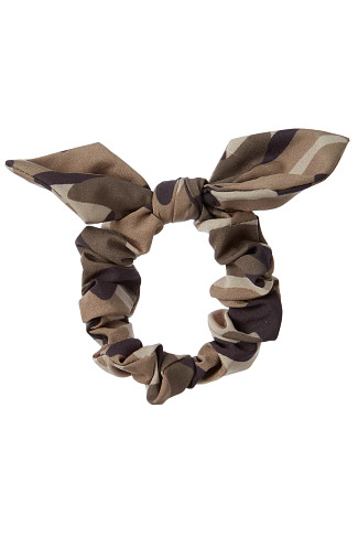 MULTI Camo Knotted Bow Hair Scrunchie
