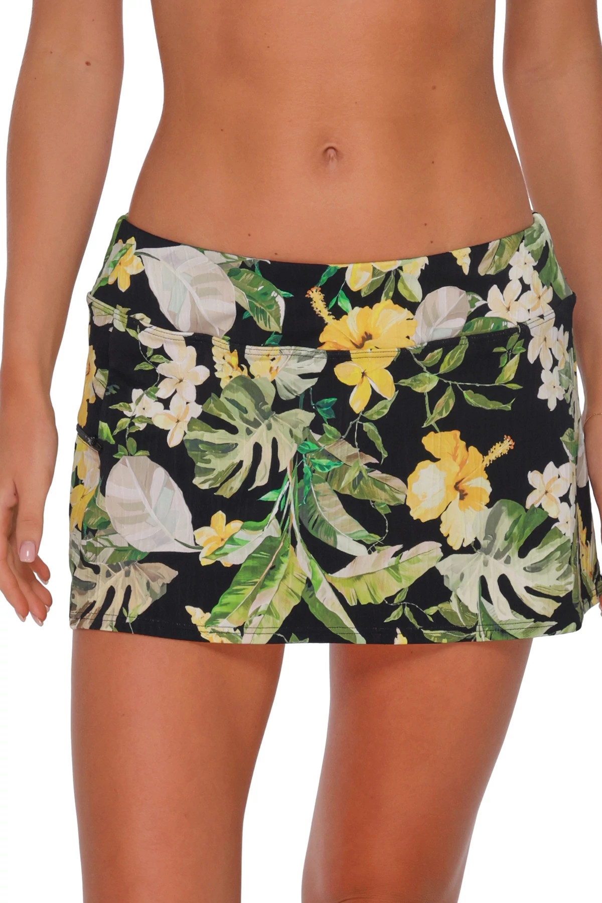 NIGHT BLOOM Sporty Zip Pocket Swim Skirt image number 1