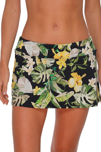 NIGHT BLOOM Sporty Zip Pocket Swim Skirt