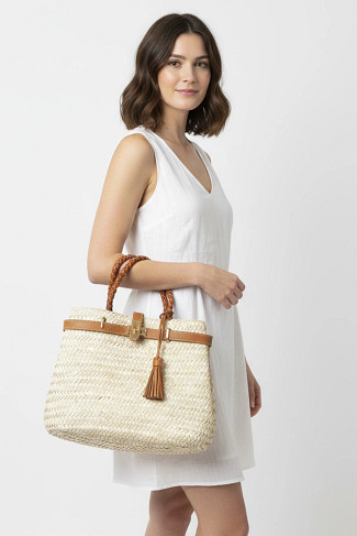 NUDE Cecile Woven Raffia Tote