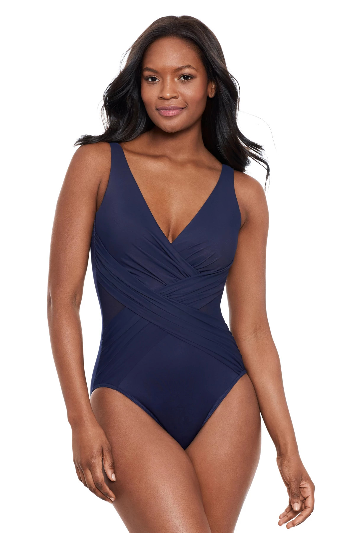 MIDNIGHT Crossover Surplice One Piece Swimsuit image number 1