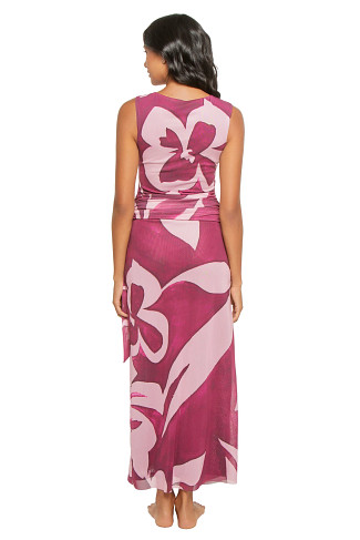 PAINTERLY FLORAL Peta Floral Mesh Maxi Wrap Dress