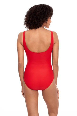 RED Square Ring One Piece Swimsuit