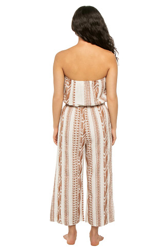 BEIGE TWO TONE Strapless Coulotte Jumpsuit