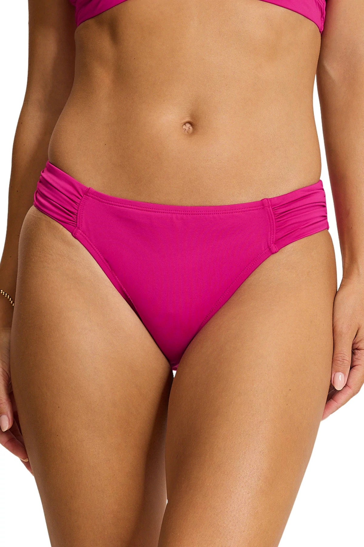 HIBISCUS POP Shirred Hipster Bikini Bottom image number 1