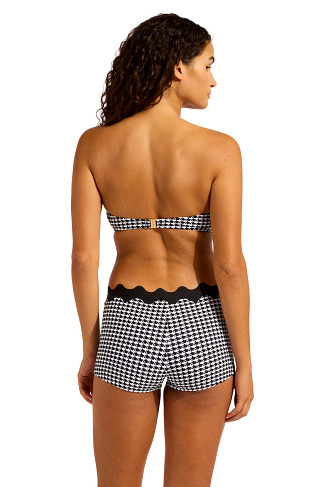 BLACK Gia Check Bandeau Bikini Top
