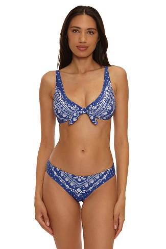 NAVY Wren Bandana Print Bikini Top
