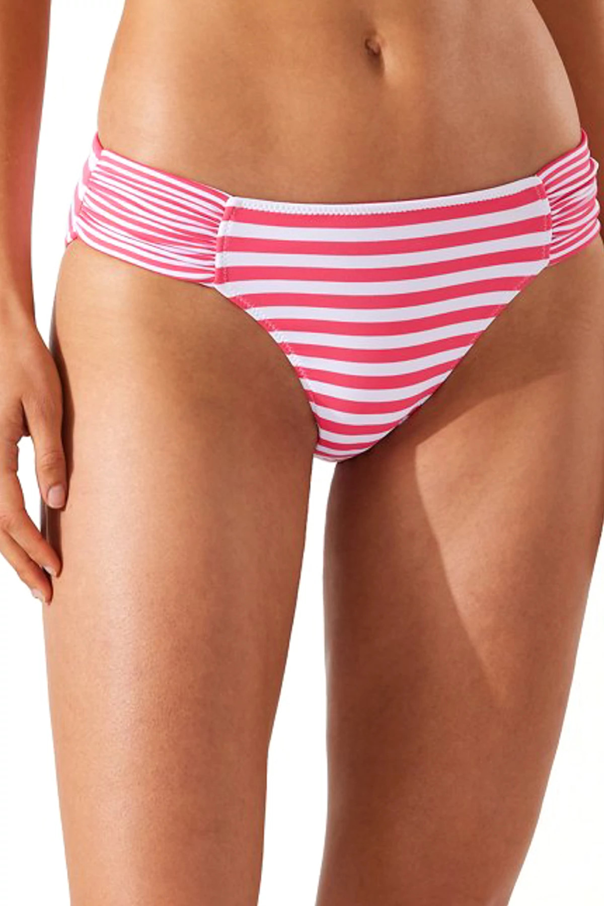 CORAL COAST Reversible Stripe Tab Side Hipster Bikini Bottom image number 1