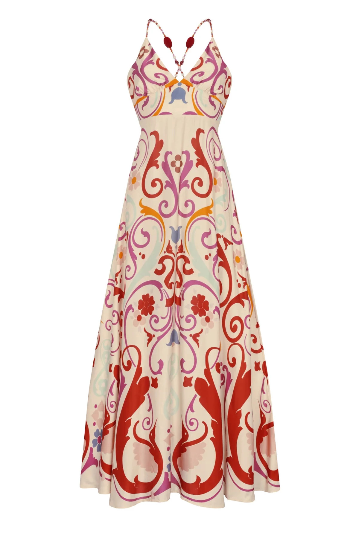 FILETEADO Star Satin Maxi Dress image number 3