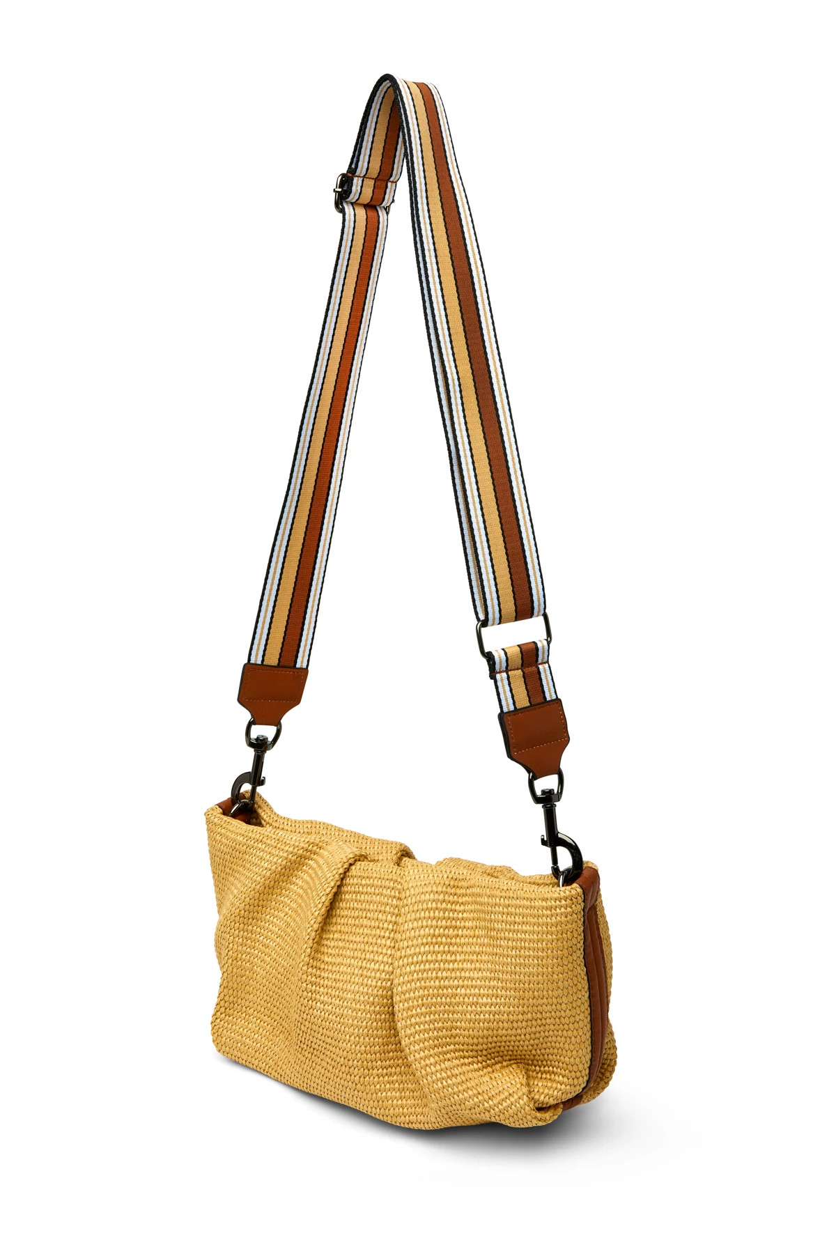 SADDLE/DUNE/WHITE Raffia Crossbody Saddle Bag image number 4