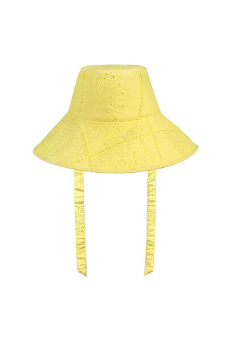 YELLOW Lemon Shell Eyelet Bucket Hat