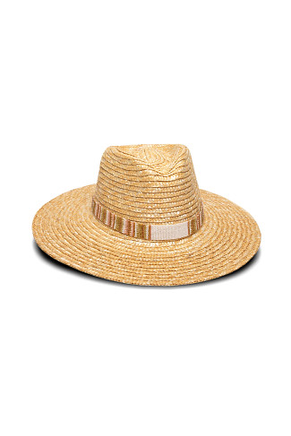 NATURAL Tulum Beaded Panama Hat