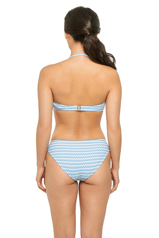 POWDER BLUE/WHITE Mesh Effect Bandeau Bikini Top