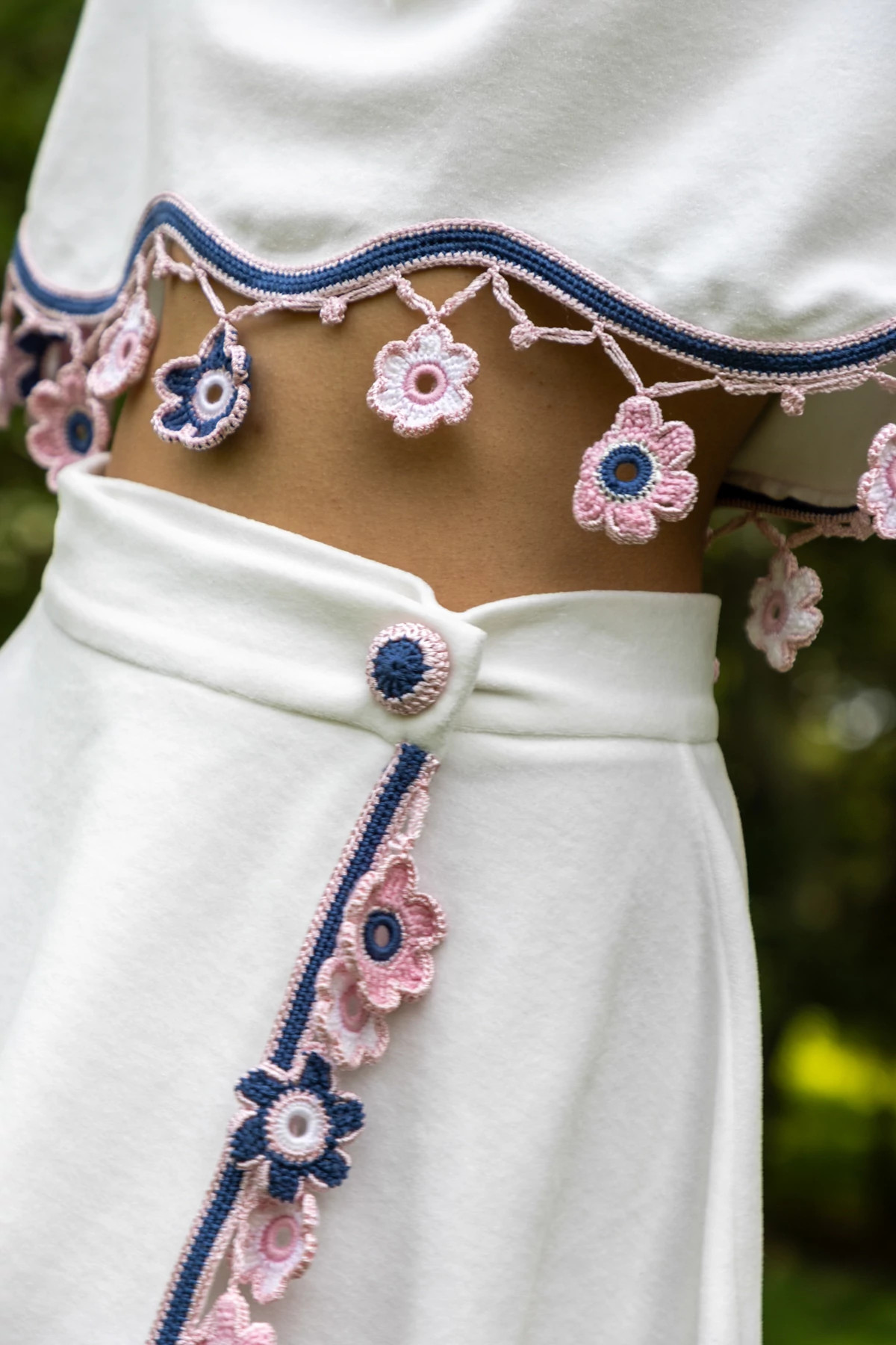 IVORY Peony Terry Skirt image number 6