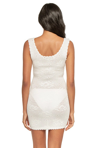 WHITE ROSE Cameron Crochet Mini Cover Dress