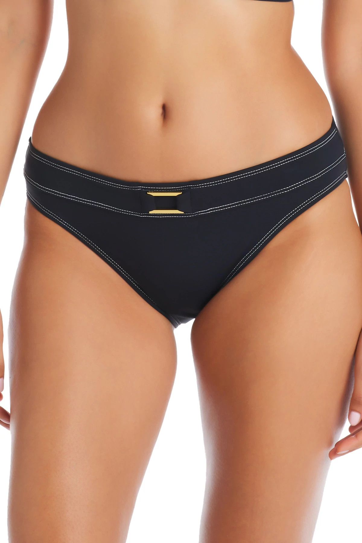 BLACK Stitched Hipster Bikini Bottom image number 1