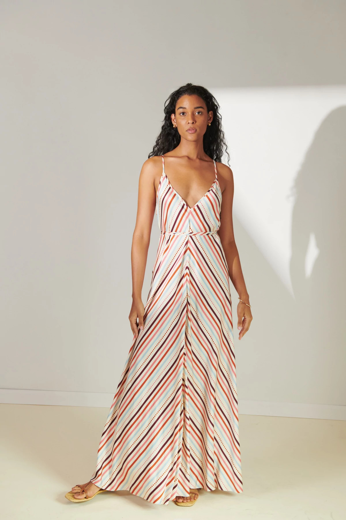 BIZU CREAM Aluna Slip Maxi Dress image number 4