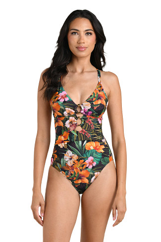 MULTI Keyhole Ring One Piece Swimsuit