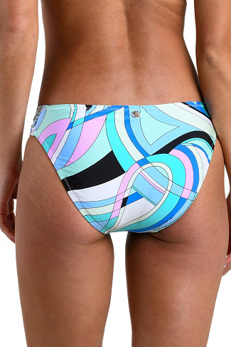 SEAFOAM Shirred Swirl Hipster Bikini Bottom