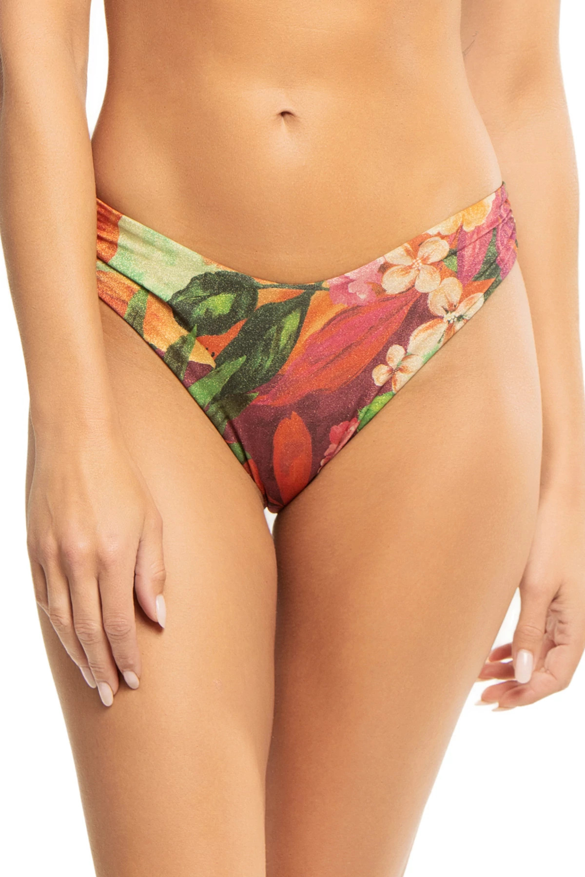 RHUBARB MULTI Rosa Tropical Hipster Bikini Bottom image number 1