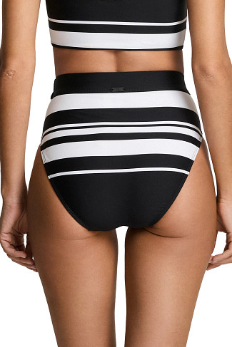 BLACK AND WHITE Banded High Waist Bikini Bottom