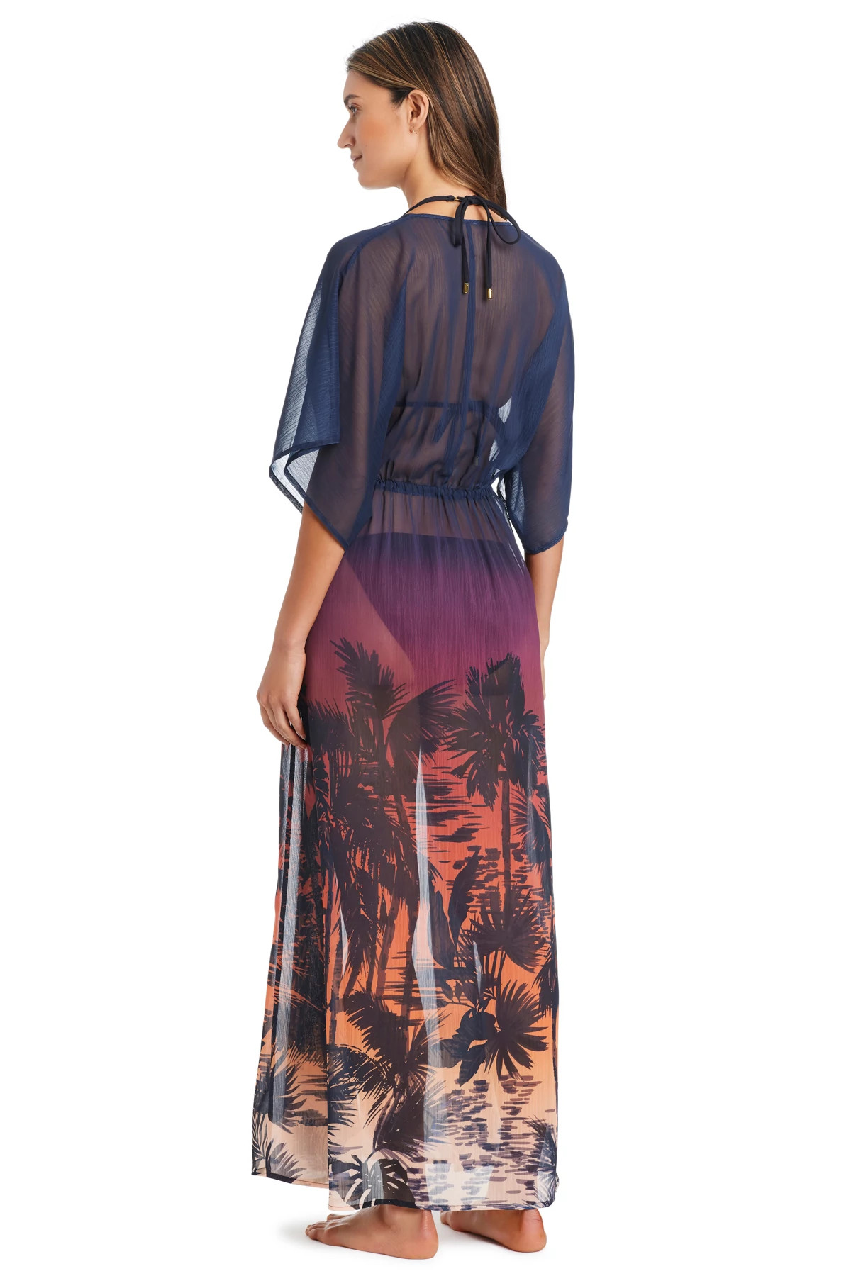 MULTI Sunset Print Maxi Cover Dress image number 2
