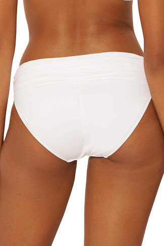 WHITE Sarong Twisted Banded Hipster Bikini Bottom