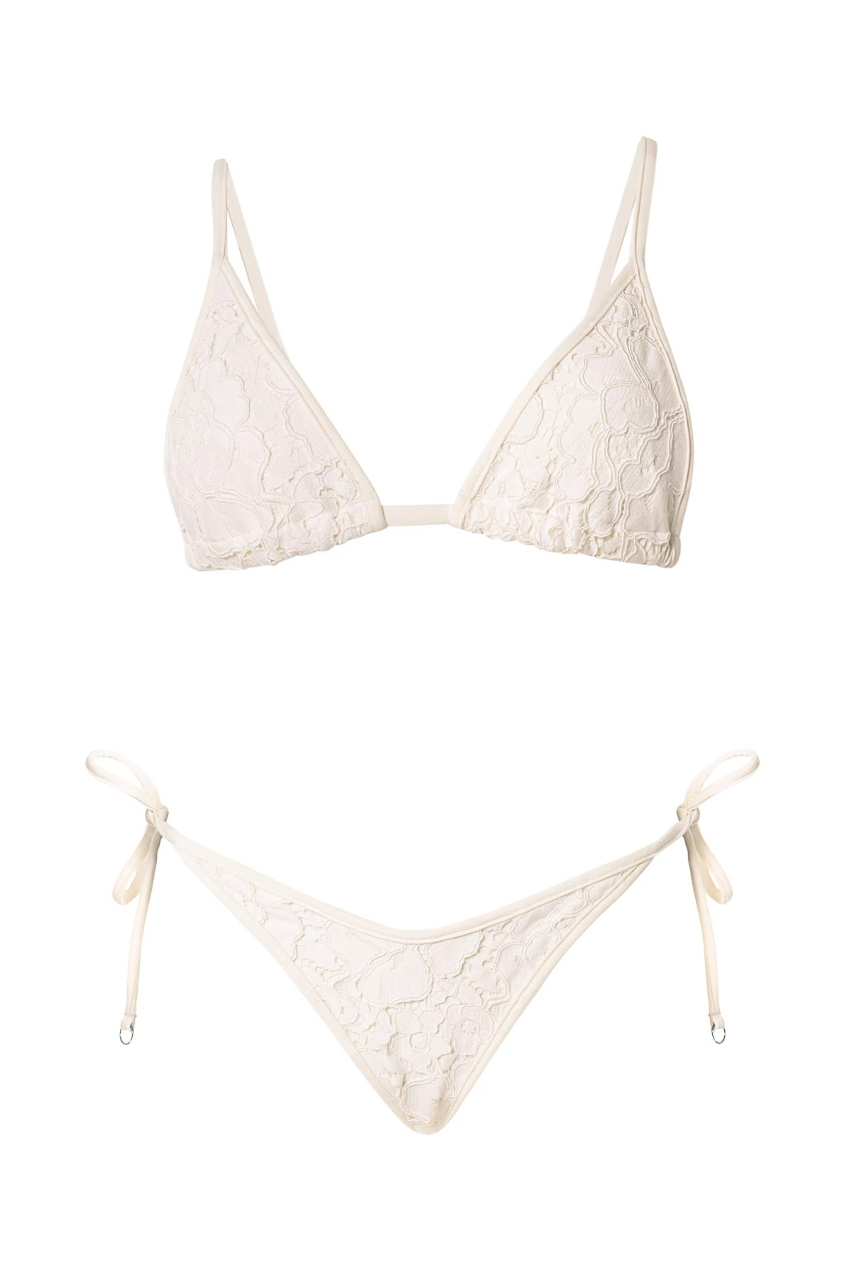LIGHT BEIGE Ginger Sliding Triangle Bikini Top image number 3