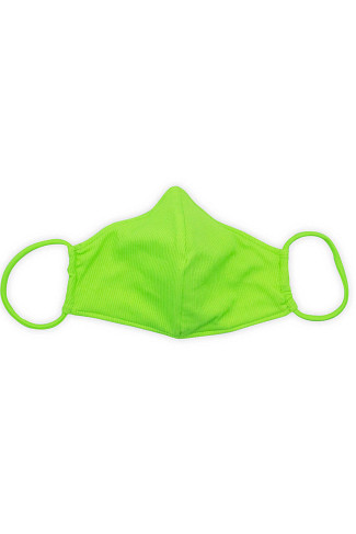 LIME Lime Ribbed Adult Face Mask