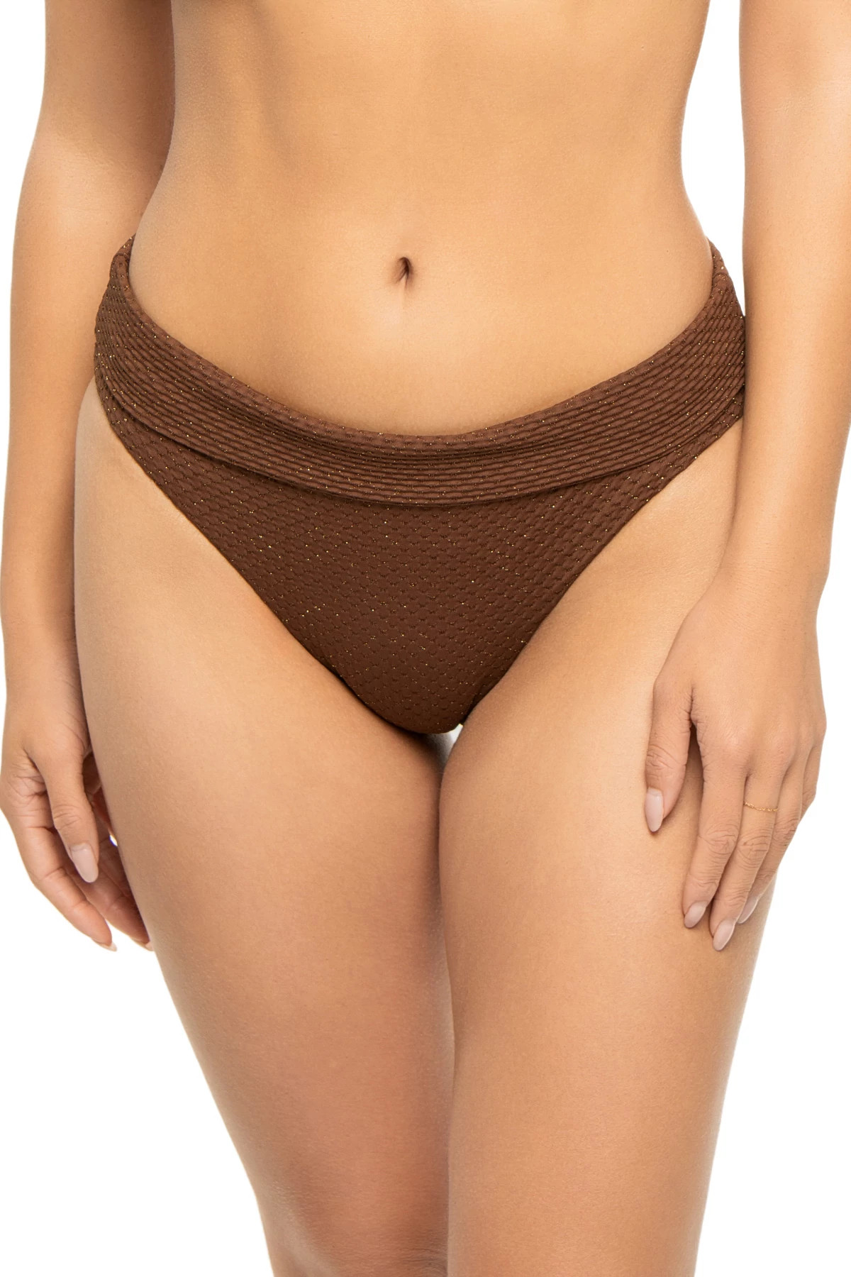 BRONZE SCALLOP Sydney Textured Hipster Bikini Bottom image number 1