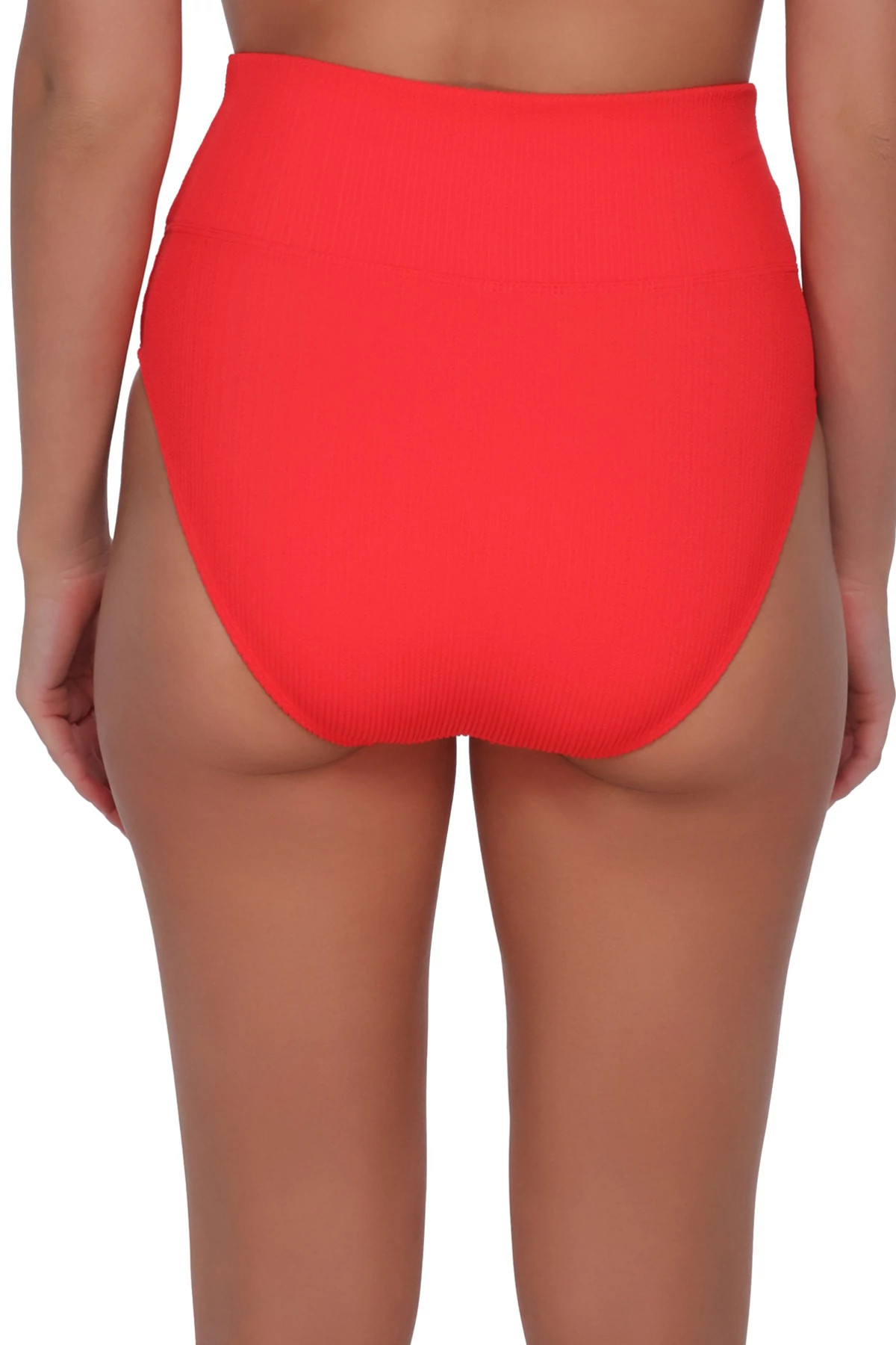 RED HOT RIB Hannah High Waist Bikini Bottom image number 3