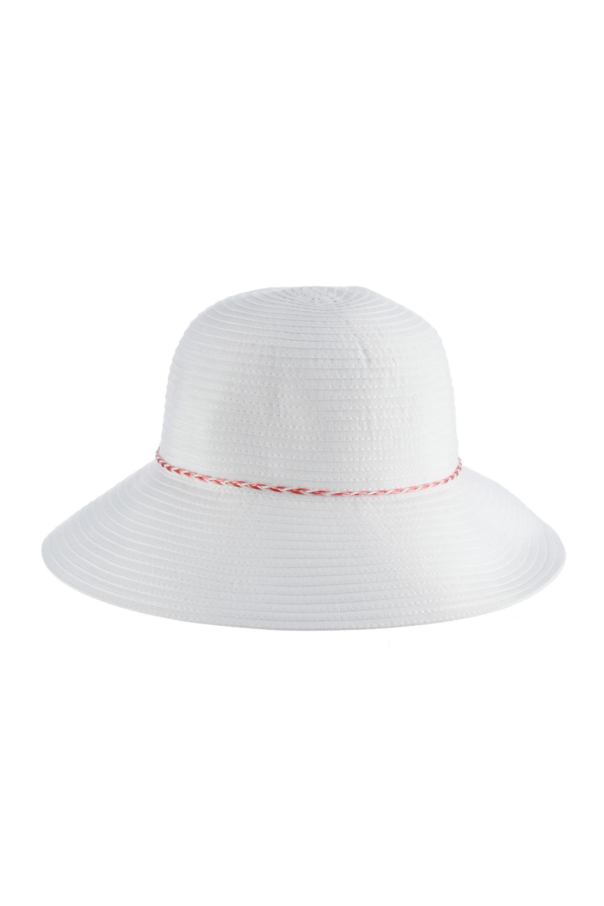 WHITE Ribbon Cord Bucket Hat image number 3