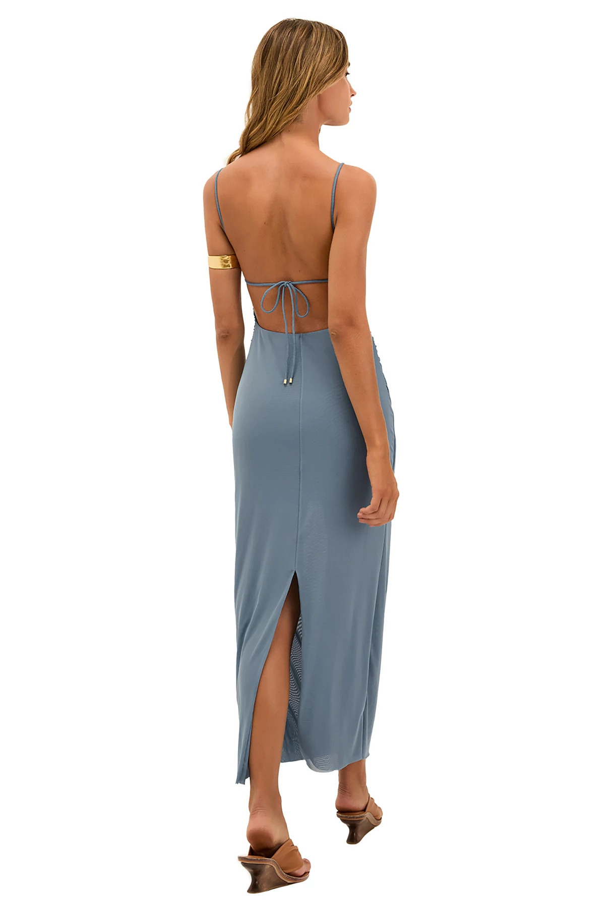 BLUE Lorena Mesh Midi Dress image number 2