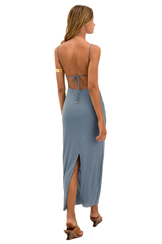 BLUE Lorena Mesh Midi Dress