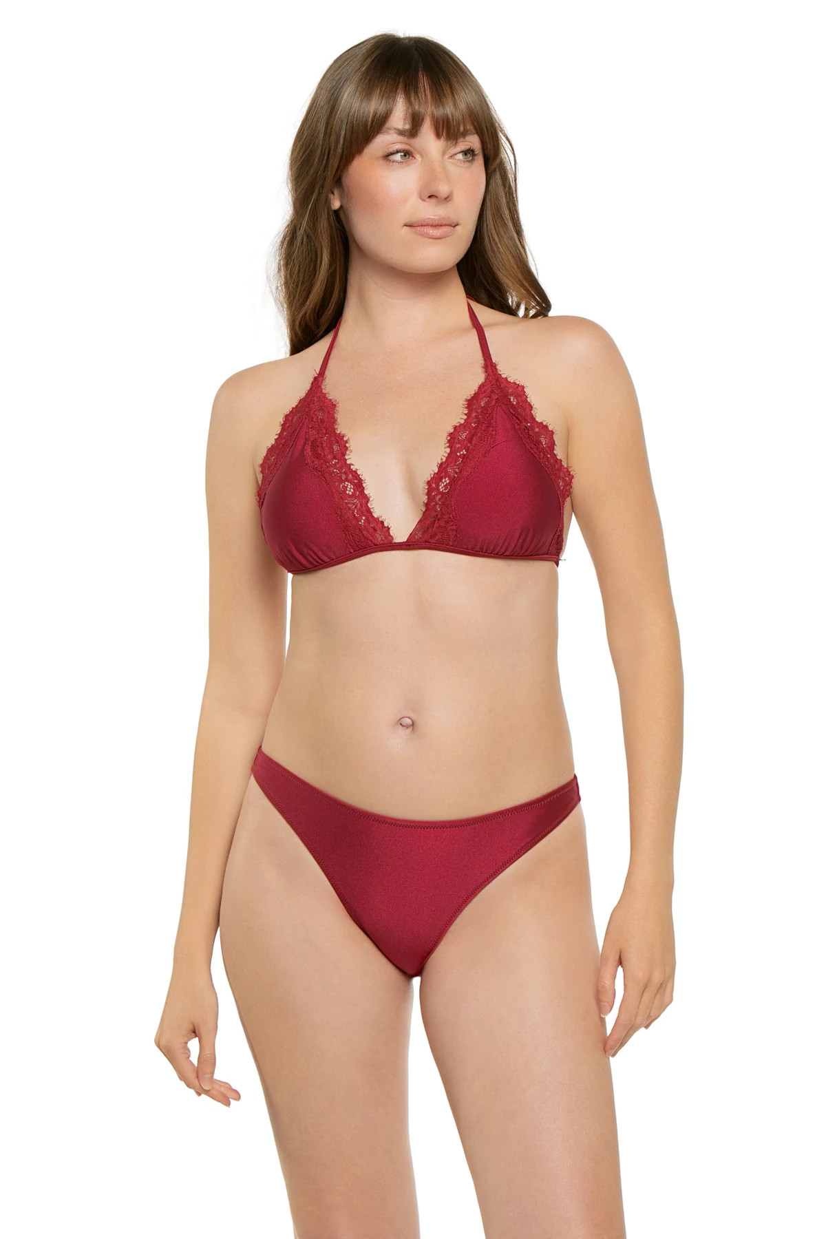 BLACK CHERRY Annabelle Triangle Bikini Top image number 1
