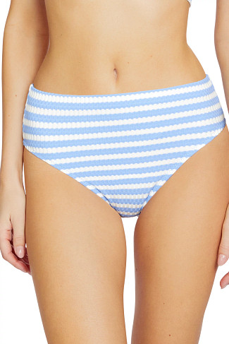 BLUE/WHITE Mimi High Waist Bikini Bottom
