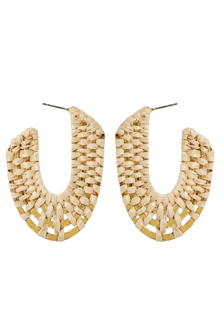 IVORY Woven Raffia Earrings