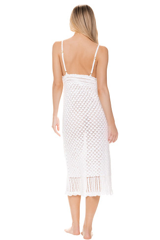 WHITE Claudia Crochet Midi Dress