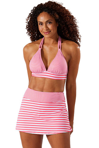 CORAL COAST REV Reversible Stripe Banded Halter Bikini Top