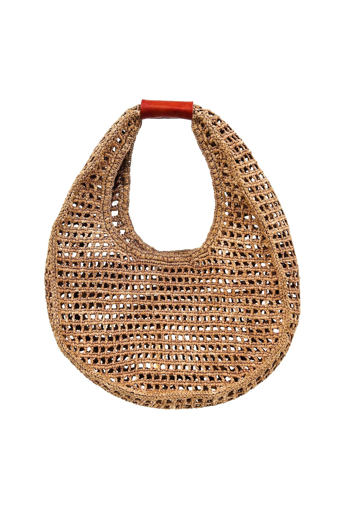 NATURAL Isla Raffia Open Weave Hobo Bag image number 1