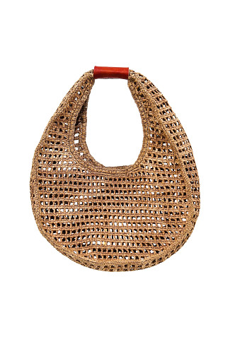 NATURAL Isla Raffia Open Weave Hobo Bag