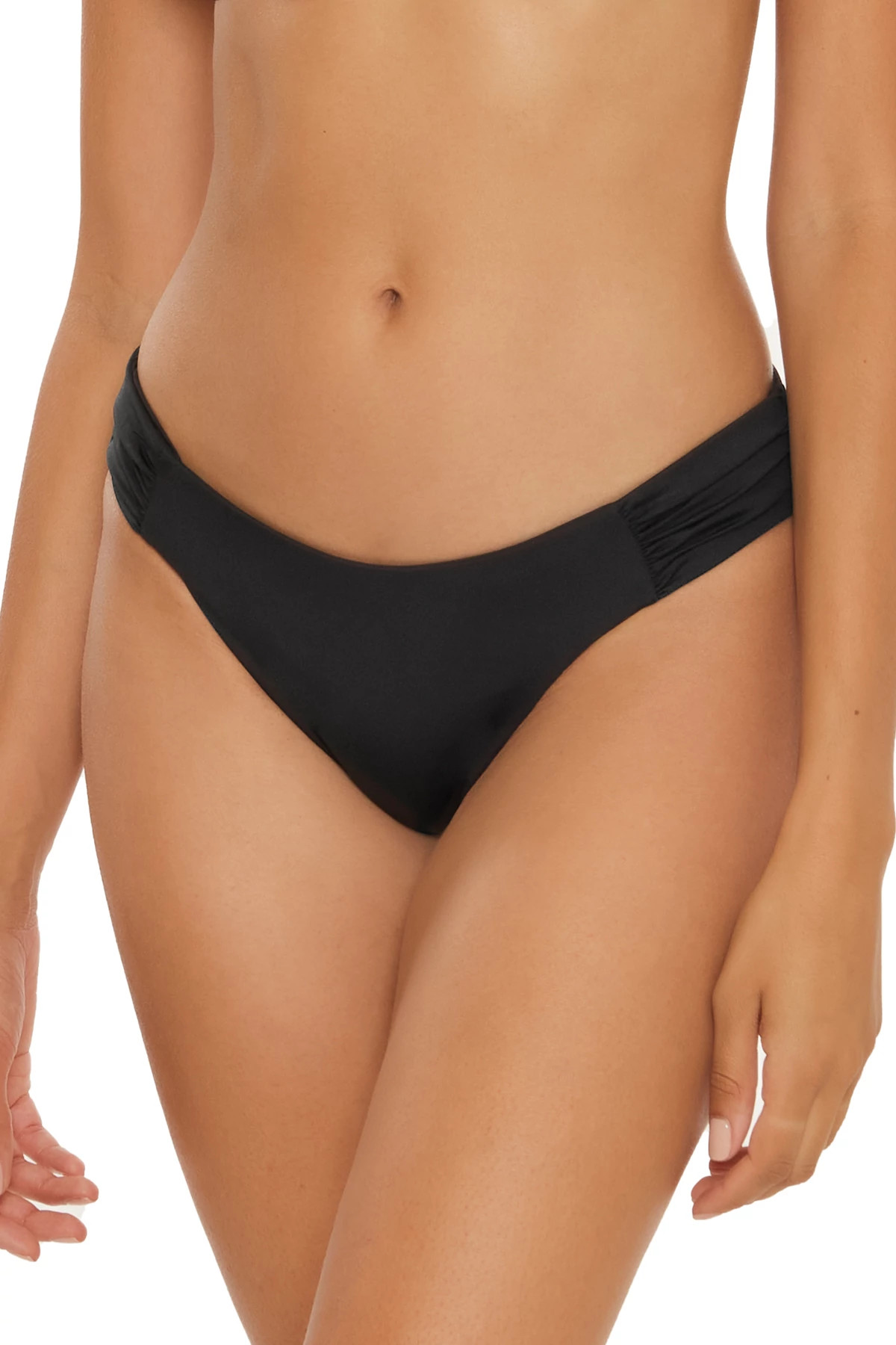 BLACK Tab Side Hipster Bikini Bottom image number 1