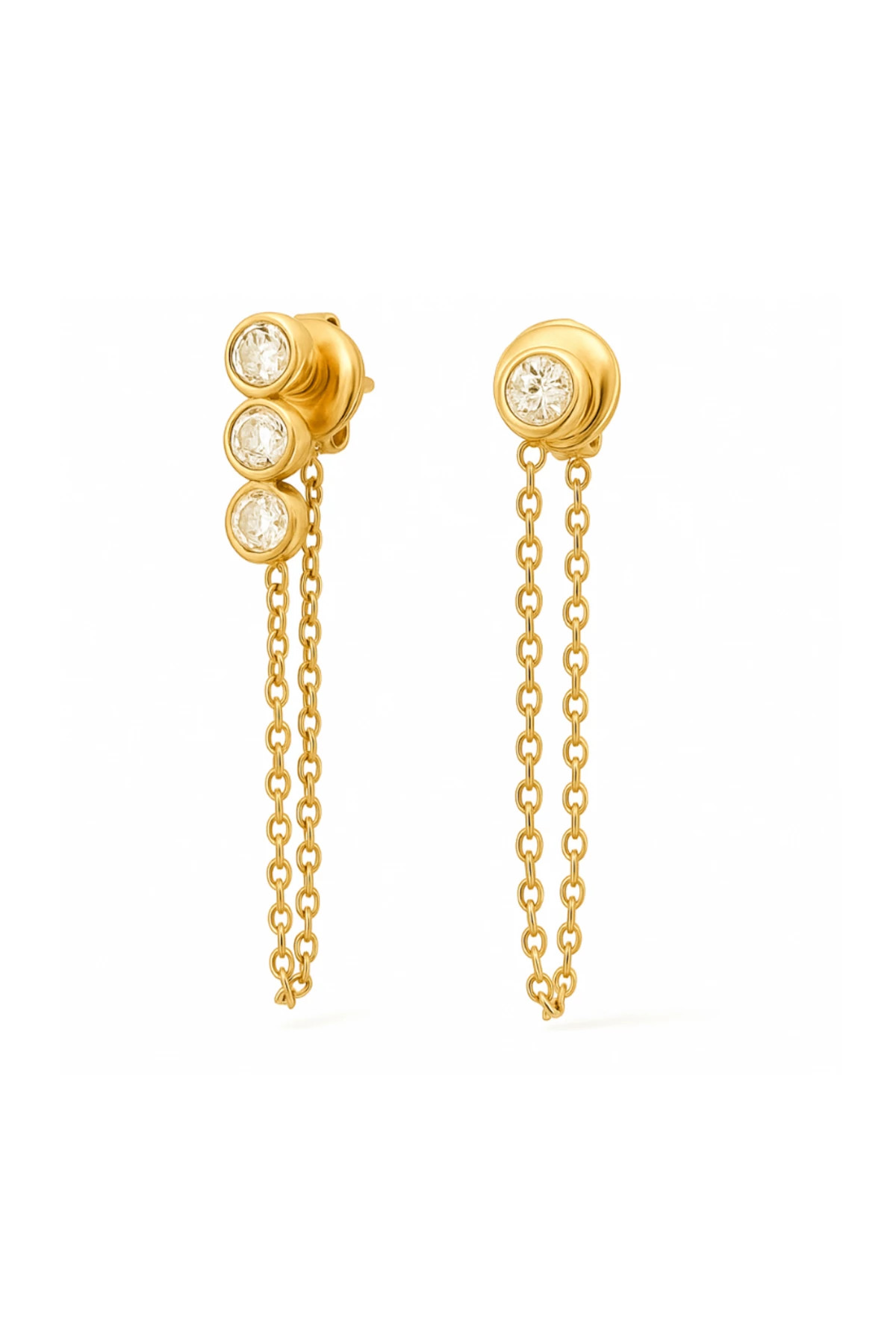 GOLD Alandra Asymmetric Drop Earrings image number 1