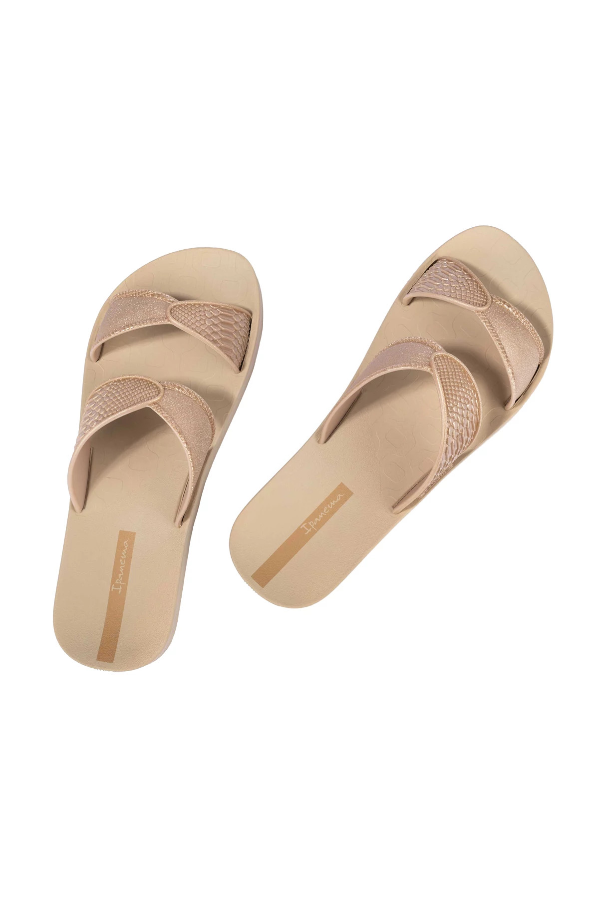 GOLD Line Snake Embossed Slide Sandal image number 3